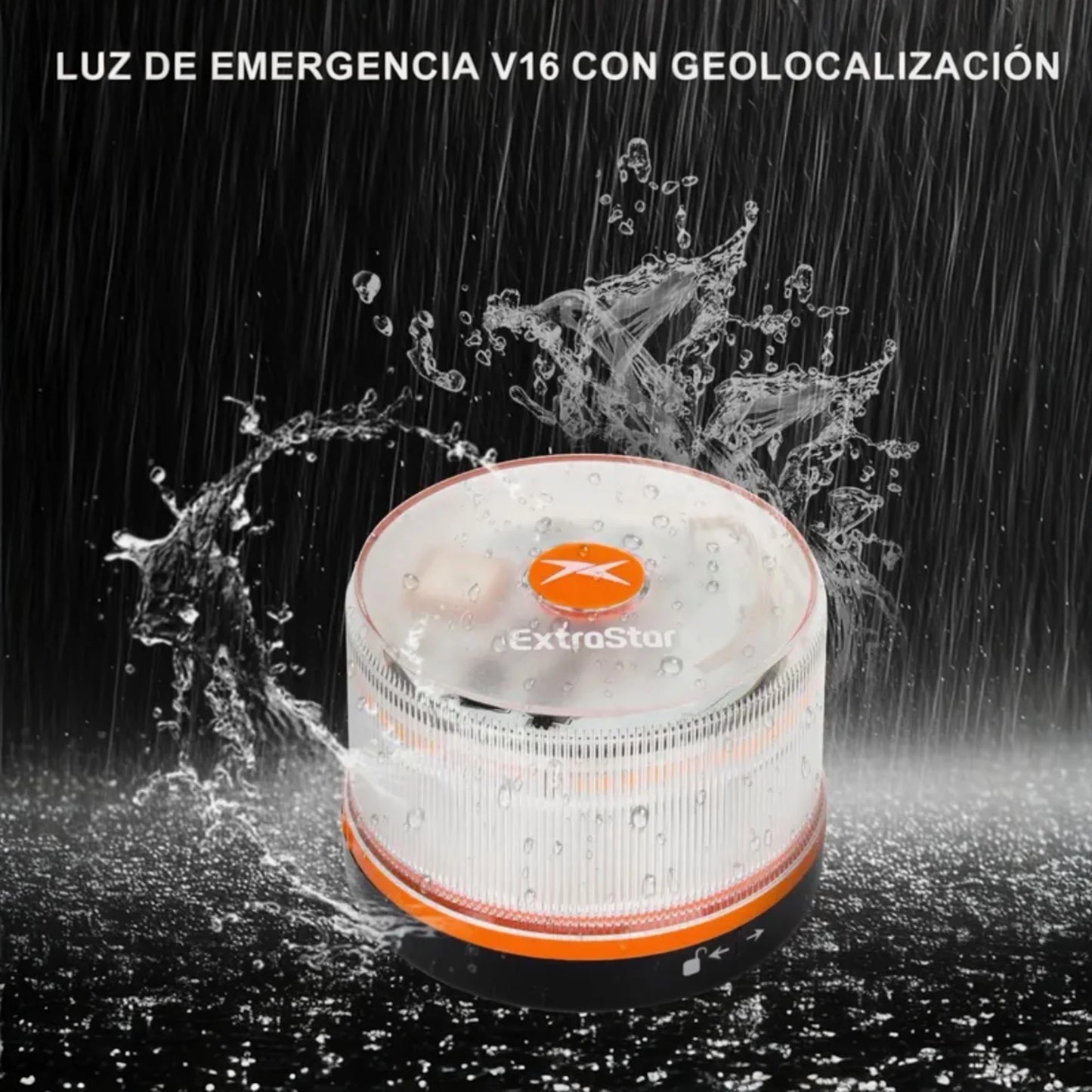 EXTRASTAR Luz V16 DGT 2026 Oficial | Baliza Emergencia con Geolocalización 3.0 y Datos Telefónica hasta 2038 | Homologada y Obligatoria