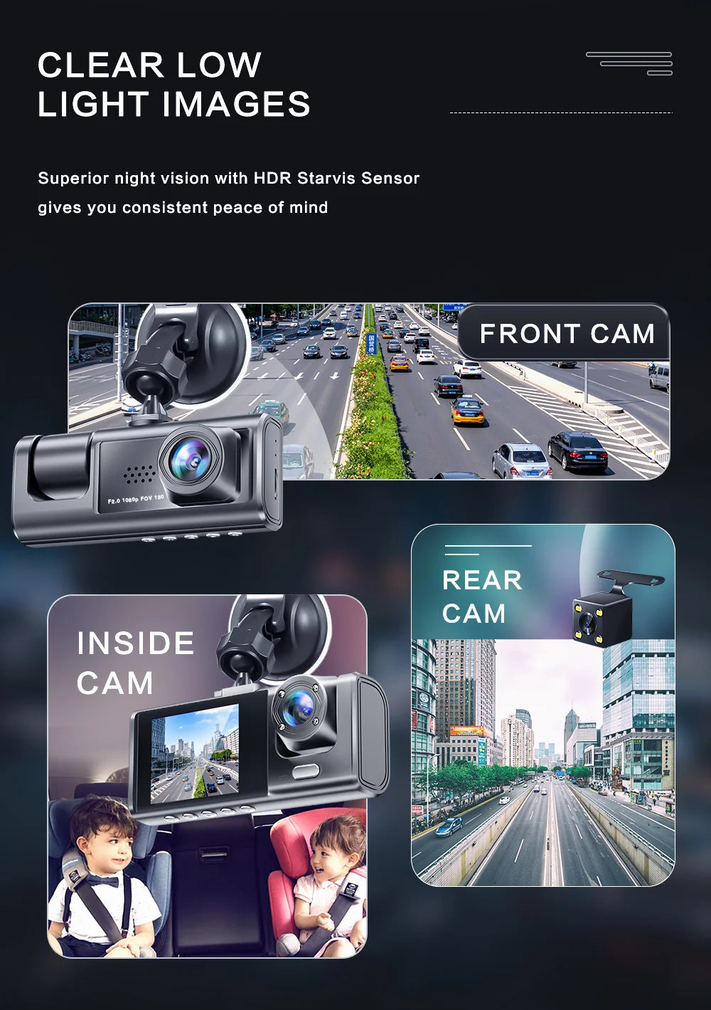 1080P Dual camera Dash Cam for cars,Front And Inside,car camera with IR Night Vision,Loop Recording,wide angle Car DVR Came