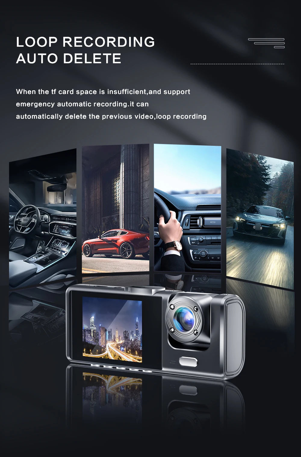 1080P Dual camera Dash Cam for cars,Front And Inside,car camera with IR Night Vision,Loop Recording,wide angle Car DVR Came