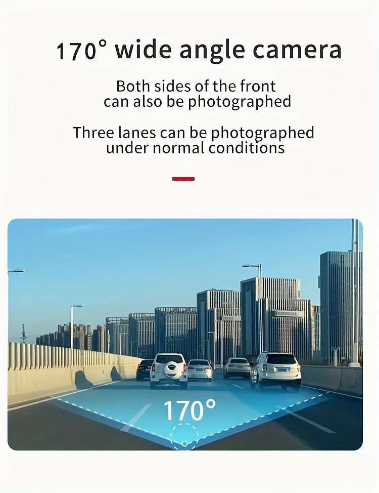 Cámara para Coche WiFi - Cámara Dual Delantera e Interior con Visión Nocturna IR,