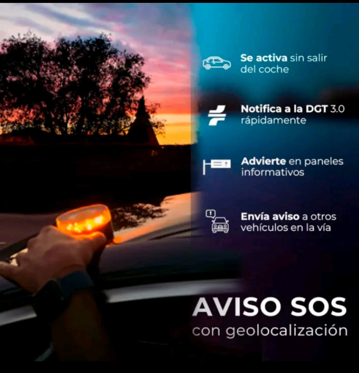 EXTRASTAR Luz V16 DGT 2026 Oficial | Baliza Emergencia con Geolocalización 3.0 y Datos Telefónica hasta 2038 | Homologada y Obligatoria