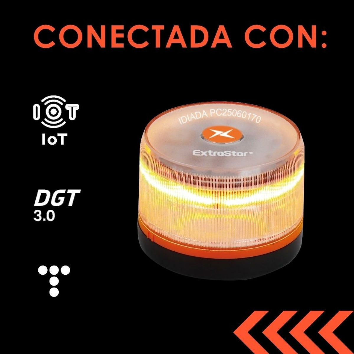 EXTRASTAR Luz V16 DGT 2026 Oficial | Baliza Emergencia con Geolocalización 3.0 y Datos Telefónica hasta 2038 | Homologada y Obligatoria