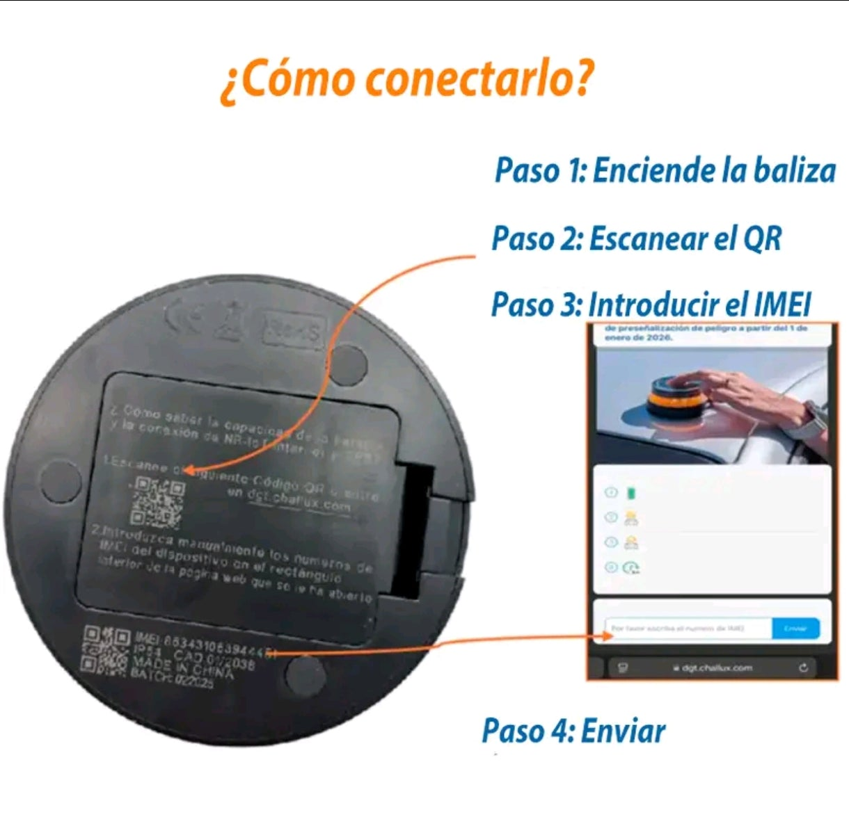 EXTRASTAR Luz V16 DGT 2026 Oficial | Baliza Emergencia con Geolocalización 3.0 y Datos Telefónica hasta 2038 | Homologada y Obligatoria