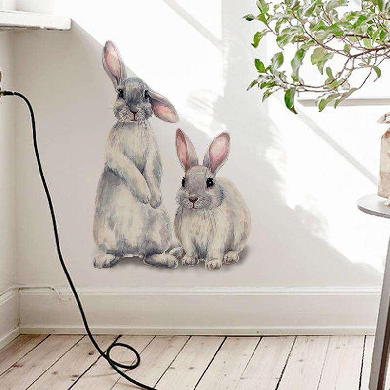 Two cute rabbits 3D Wall sticker